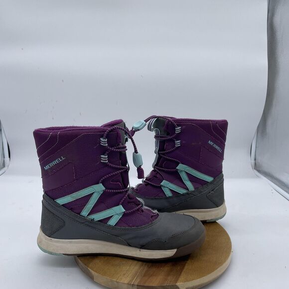 Merrell Snow Crush Boots Womens 6M Purple Gray Waterproof Insulated Winter - Picture 5 of 11